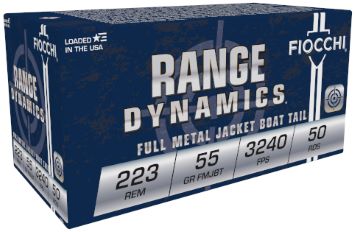 Fiocchi Range Dynamics .223 Rem 55gr FMJ-BT Rifle Ammo (50/box)