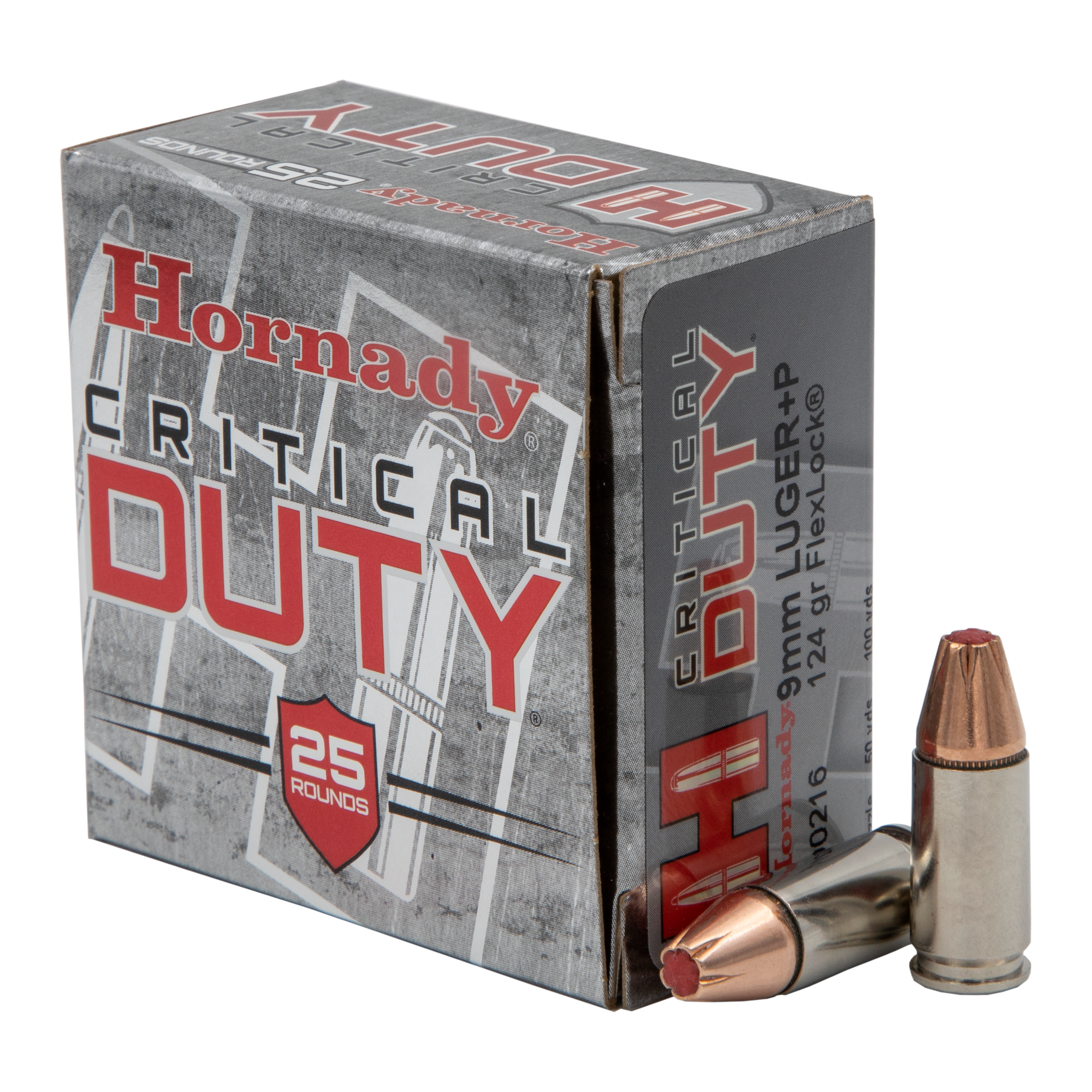 Hornady 9mm Luger+P 124gr Flexlock Duty Handgun Ammo (25/box)