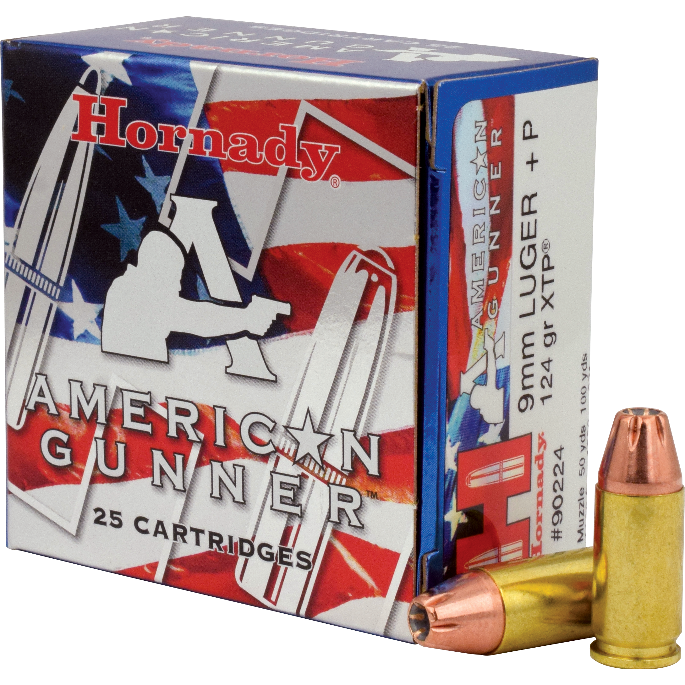 Hornady 9mm  Luger+P 124gr XTP AG Handgun Ammo (25/box)