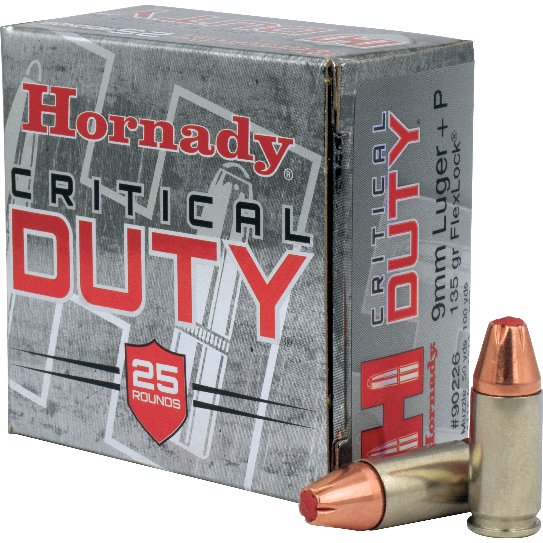 Hornady 9mm Luger+P 135gr Flexlock Duty Handgun Ammo (25/box)