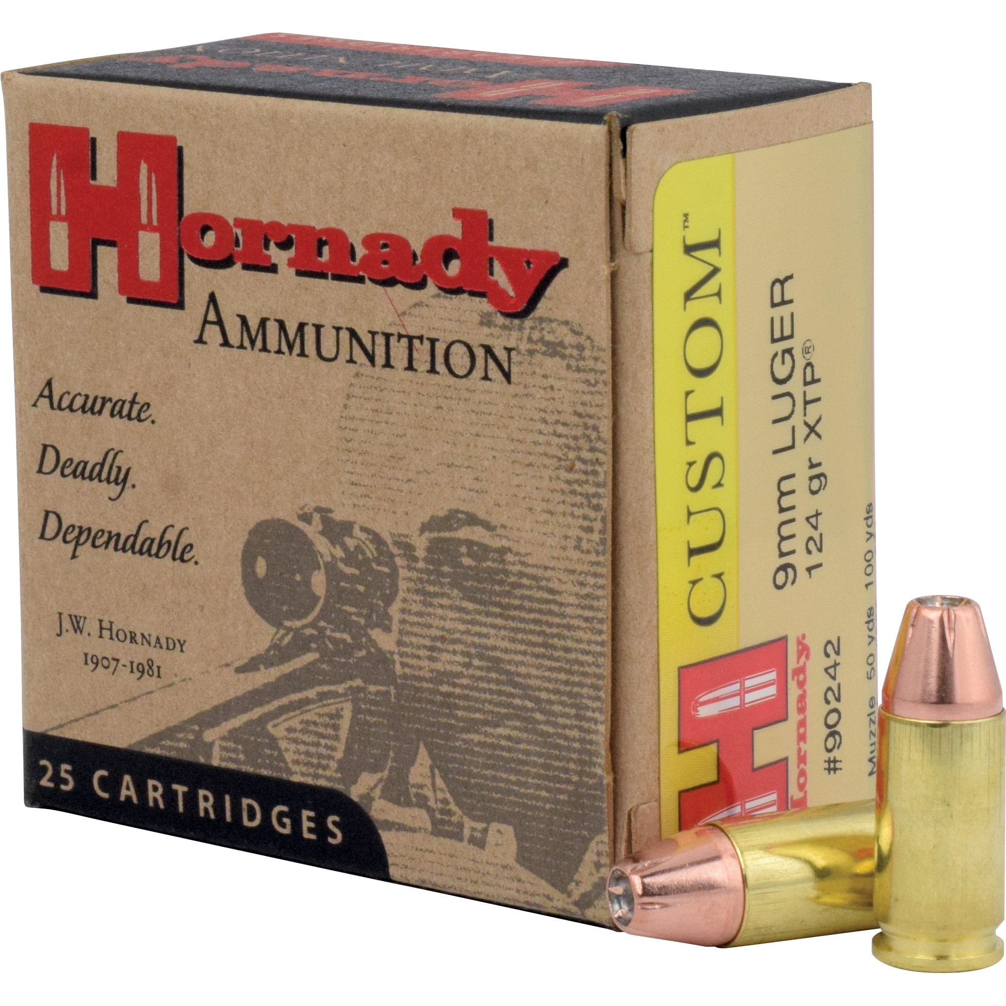 Hornady 9mm Luger 124gr XTP Handgun Ammo (25/box)