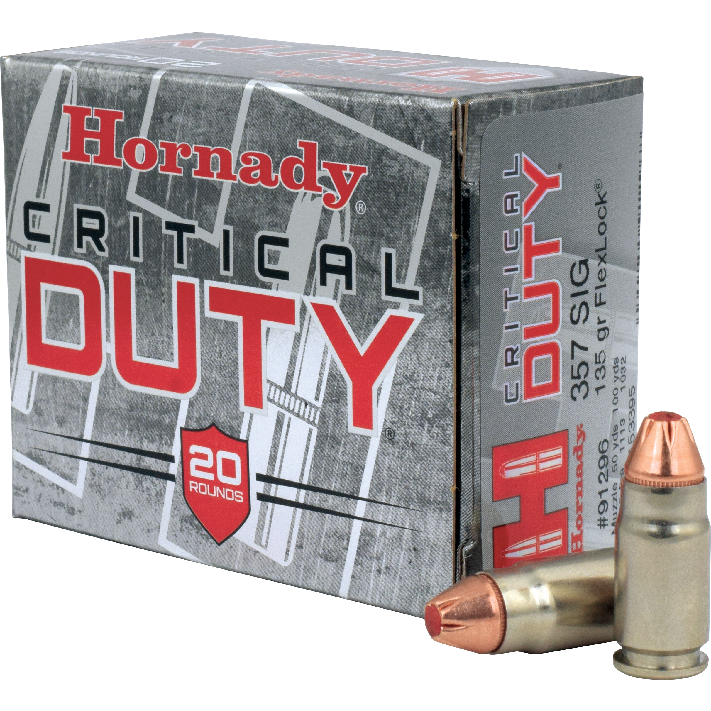 Hornady 357 Sig 135gr Flexlock Duty Handgun Ammo (20/box)