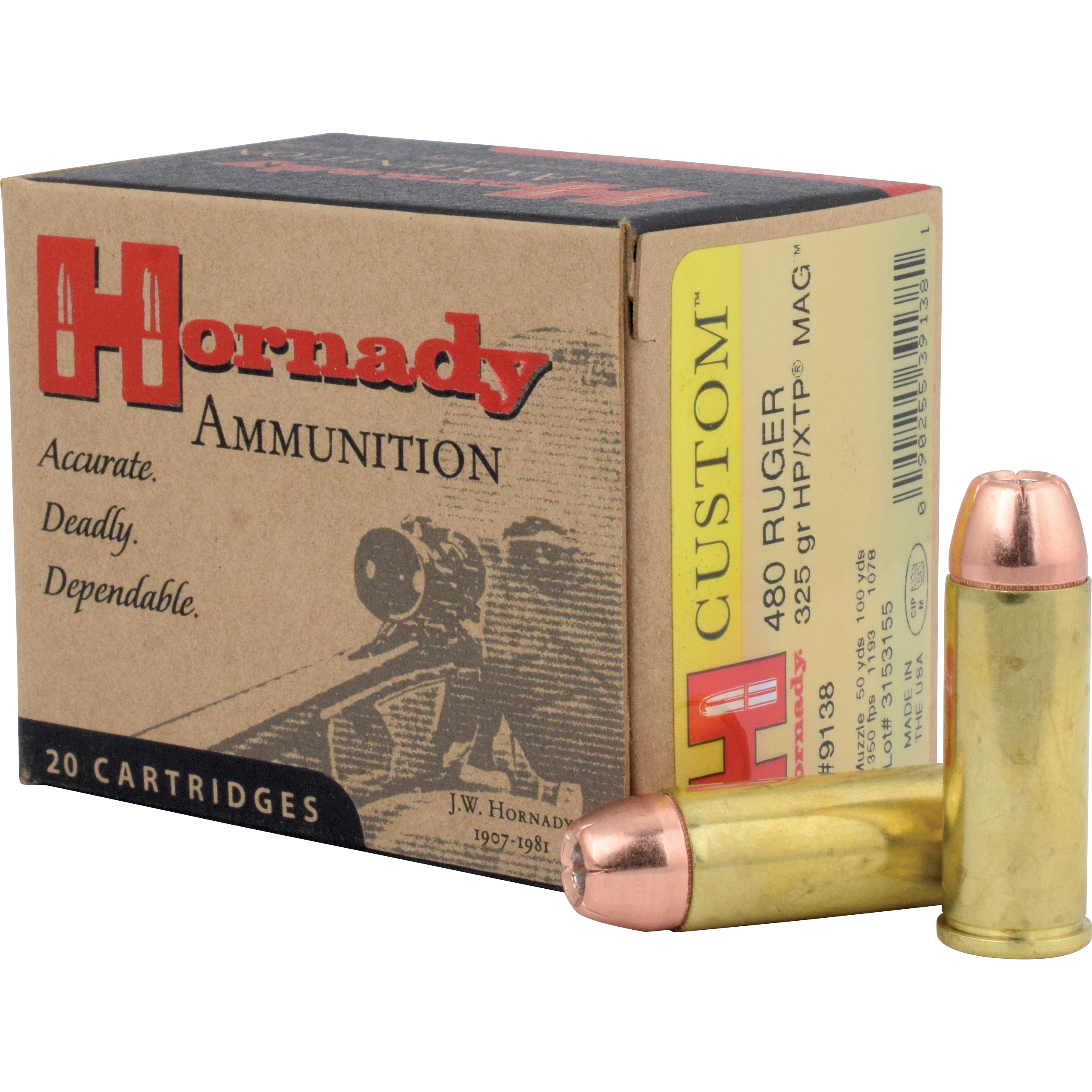 Hornady 480 Ruger 325gr XTP Mag Handgun Ammo (20/box)