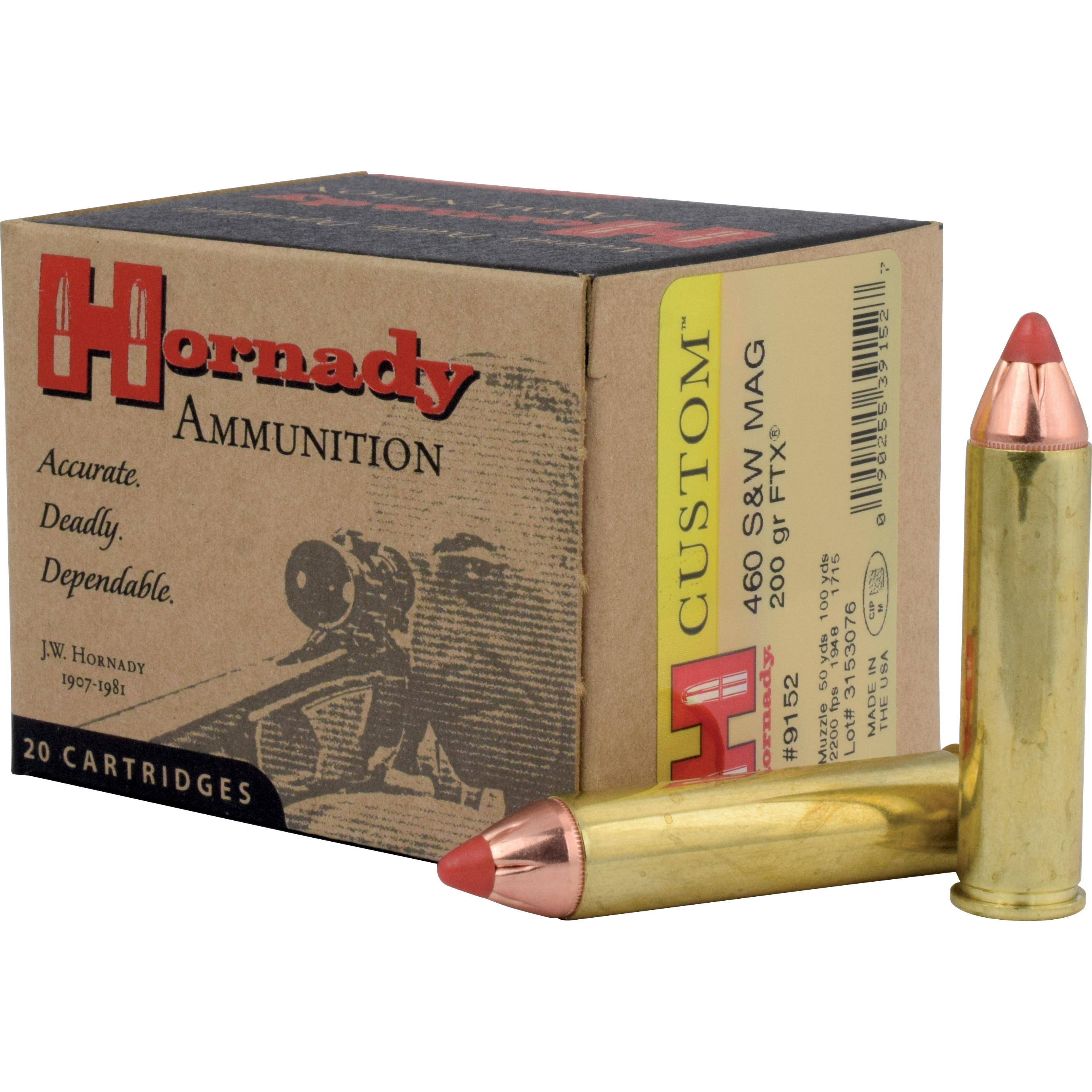 Hornady 460 S&W Mag 200gr FTX Handgun Ammo (20/box)