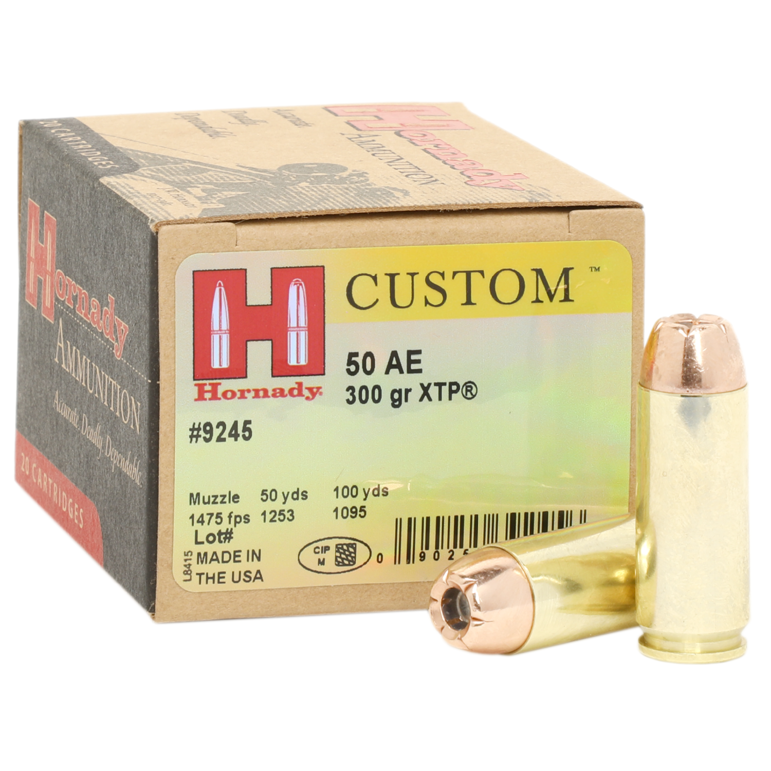 Hornady 50 AE 300gr XTP HP Handgun Ammo (20/box)