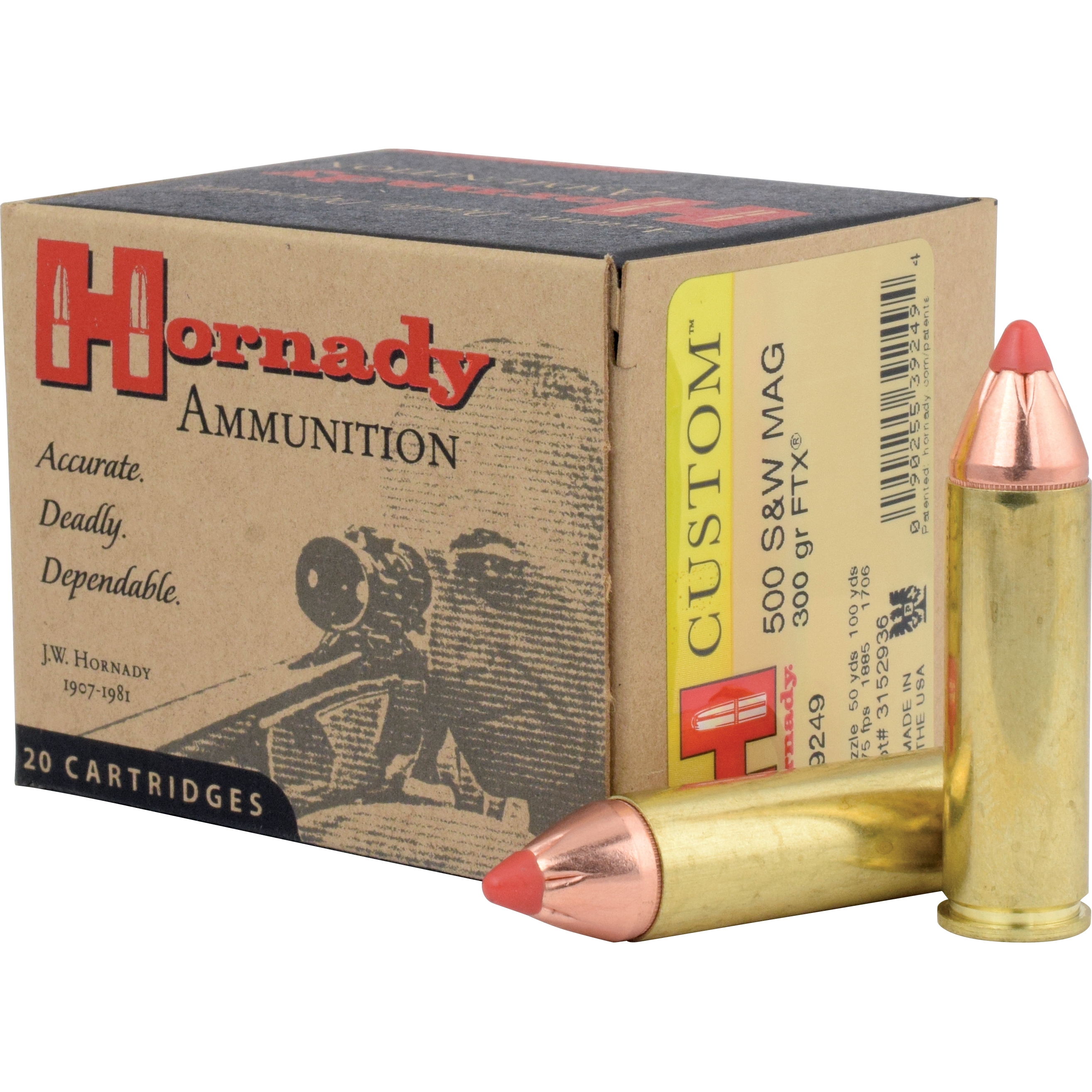 Hornady 500 S&W Mag 300gr FTX  Handgun Ammo (20/box)