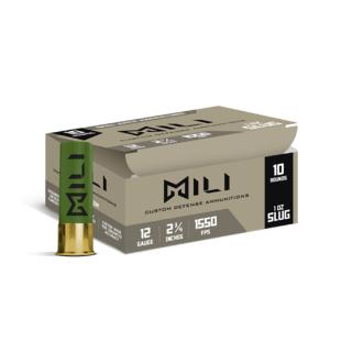 MILI Rifled Lead Slug 12ga 2.75 1oz Ammo (10/box)